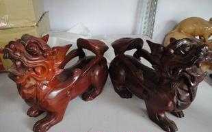 根雕、工藝品、木雕 【紅酸枝木麒麟一對】_世界工廠網中國產品信息庫