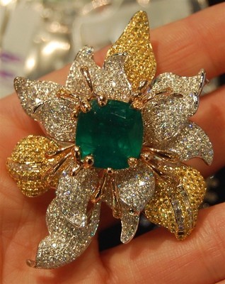 綠寶石胸針 #珠寶首飾# #復古飾品# #綠寶石#