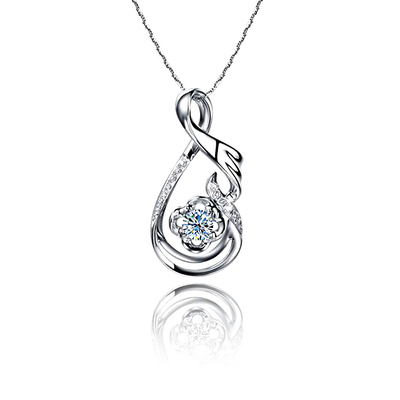 諾曼諾蘭鉆石項(xiàng)墜 18K金白色10分群鑲鉆石吊墜 心弦 贈(zèng)項(xiàng)鏈時(shí)尚珠寶首飾潮流飾品南非鉆女款附鑒定圖片