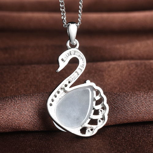 碧藝緣 翡翠天鵝吊墜女項鏈女 玉石玉項鏈玉墜珠寶首飾玉器